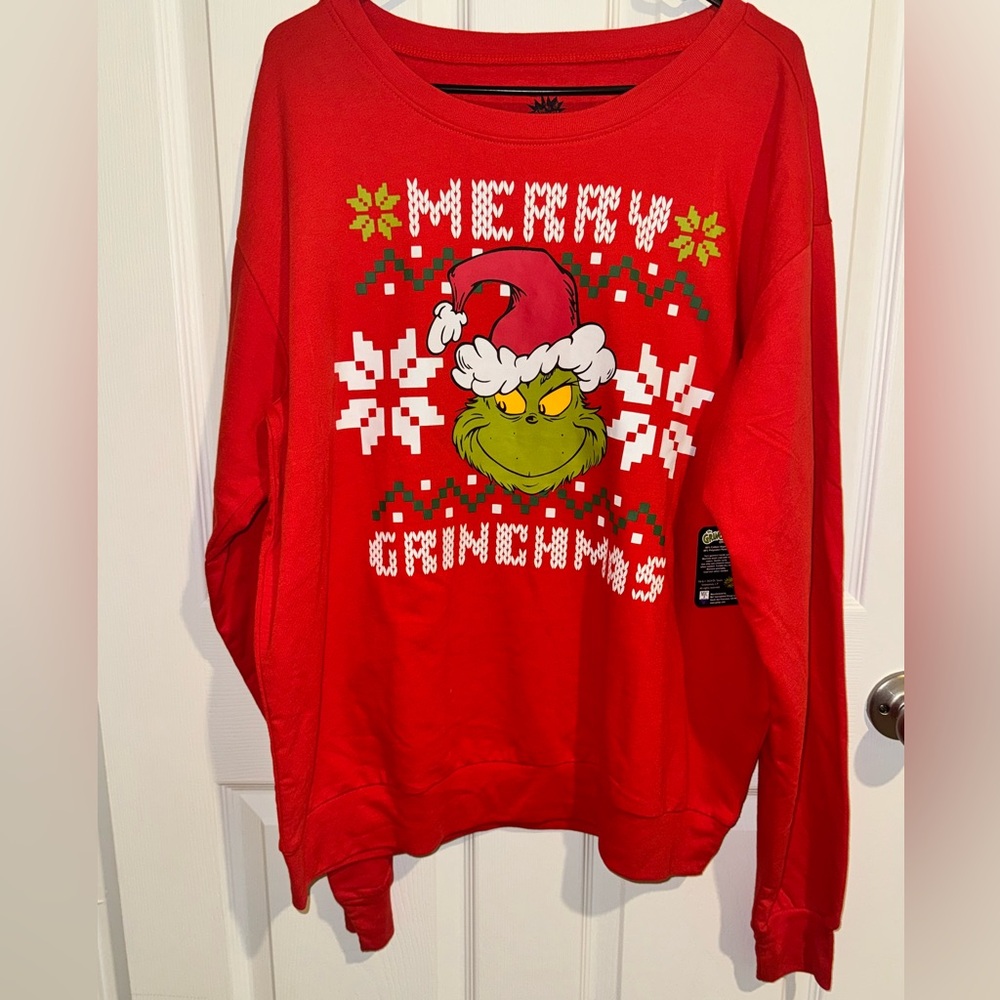 NWT LG Red Grinch LOUNGE sweatshirt!